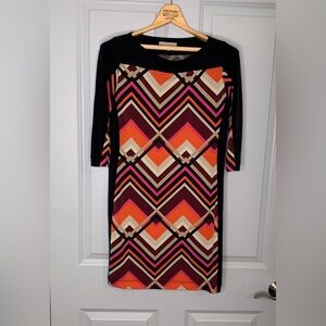 Banana Republic Geometric Sevron Pattern Dress in Size PM